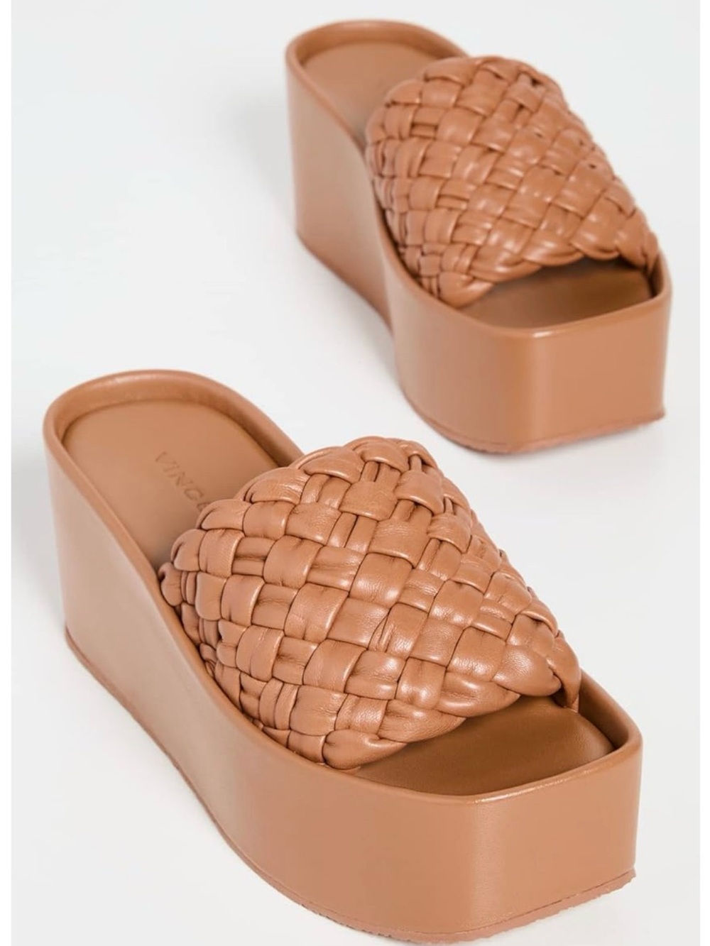 VINCE Mari Leather Platform Slide Wedge Sandals Size 10